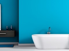 peinture bleue salle de bain